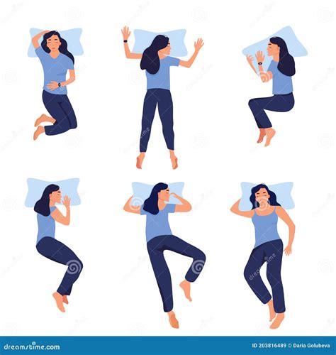 Sleeping Positions Cartoon Collection Vector Illustration | CartoonDealer.com #212106606