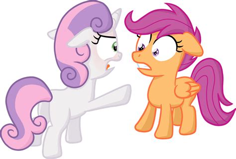 Sweetie Belle being angry at Scootaloo by moemneop on DeviantArt