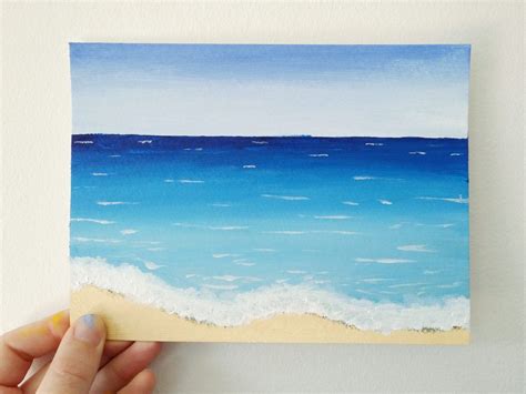 How To Paint An Easy Beach Scene With Acrylic Paint [with video] | Beach painting, Beach scene ...