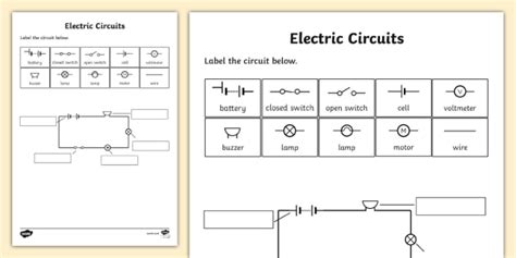 FREE! - Electric Circuits Worksheet - Science (Teacher-Made)