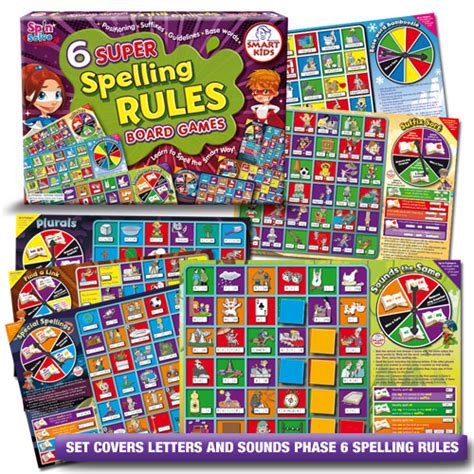 7 - 9 Years: L68 6 Super Spelling Rules Board Games