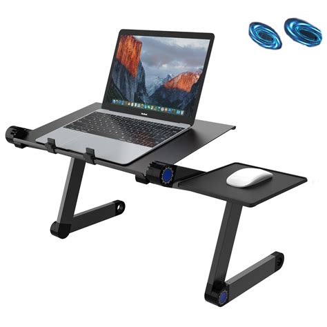 Adjustable Laptop Stand Folding Portable Standing Desk Cooling Ventilated Aluminum Laptop Riser ...