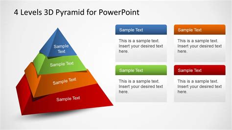 4 Levels 3D Pyramid Template for PowerPoint - SlideModel