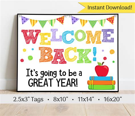 Welcome Back To School Sign Printable