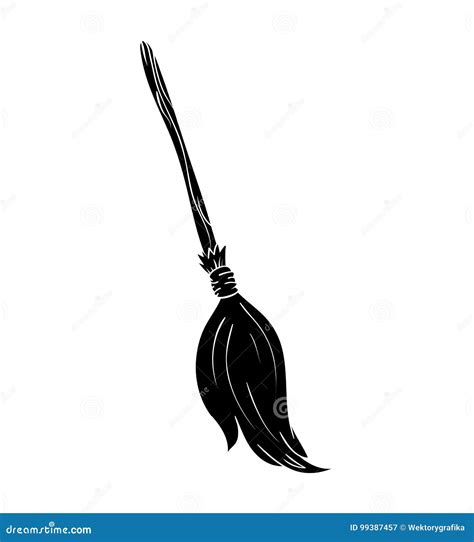 Witch Broom Silhouette Cartoon Vector Symbol Icon Design. Stock Vector - Illustration of ...