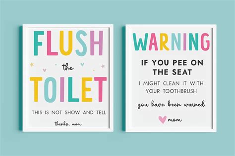 Free Printable Funny Kids Bathroom Signs - Favorite Printables