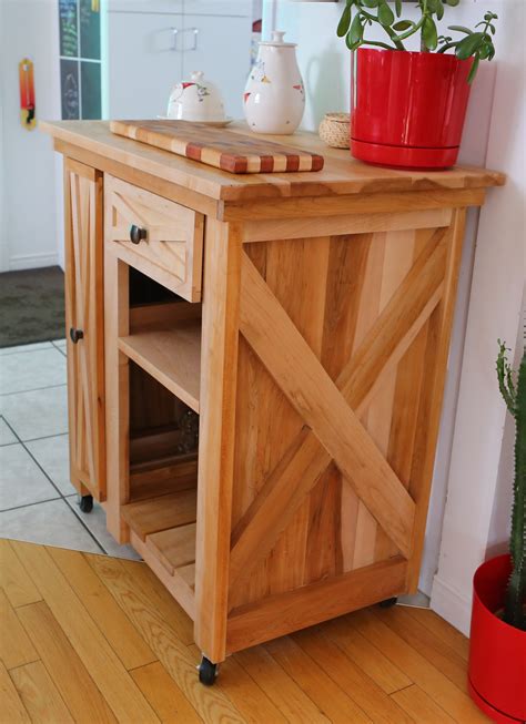 Modified version of the Rustic X small rolling kitchen island | Ana White