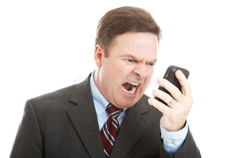 Angry Businessman Yelling Into Phone Stock Photo - Image of listening, argument: 20597520