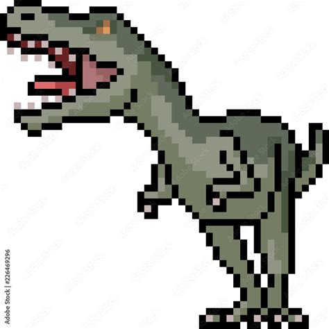 vector pixel art carnivore dinosaur Stock Vector | Adobe Stock