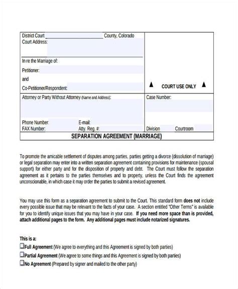 FREE 8+ Separation Agreement Forms in PDF | MS Word