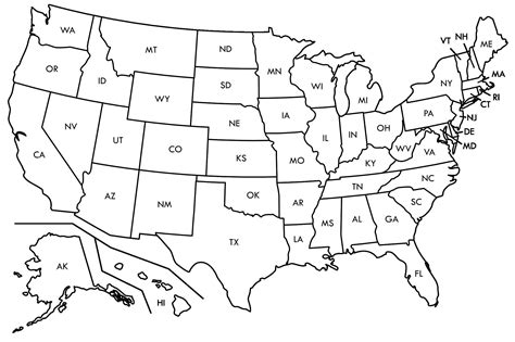 Free Map Of United States With States Labeled free printable us map blank maps blank usa map for ...