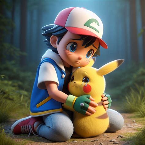 Ash Ketchum comforting Pikachu by SailorSunnyGirl on DeviantArt