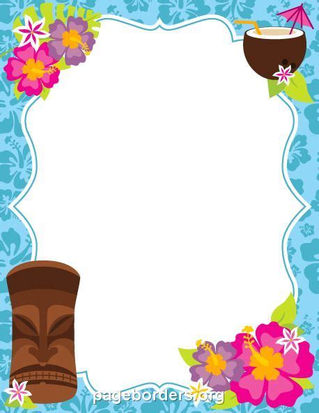 tropical luau border - Google Search | Luau party invitations, Luau invitations, Pool party ...