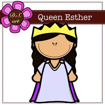 Queen Esther Digital Clipart (color and black&white) by DSart | TPT