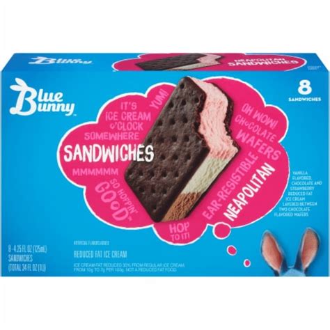 Blue Bunny Neapolitan Ice Cream Sandwiches, 8 ct - Kroger