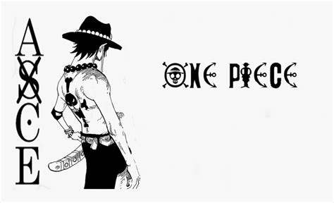 Transparent One Piece Ace Png - One Piece Ace Black And White, Png Download - kindpng