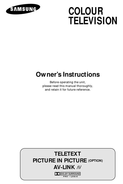 SAMSUNG TV OWNER'S INSTRUCTIONS MANUAL Pdf Download | ManualsLib