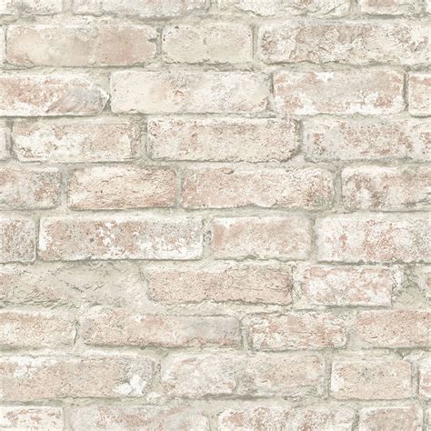 NHS3708 - White Washed Denver Brick Peel and Stick Wallpaper - by InHome