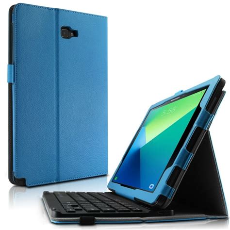 Infiland Folio PU Leather Case Cover with Magnetically Detachable Bluetooth Keyboard for Samsung ...