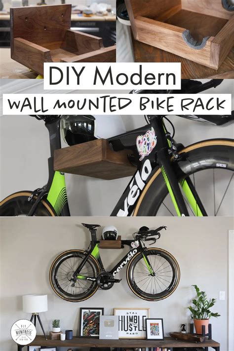 DIY Modern Wall Mounted Bike Rack - DIY Huntress | Wall mount bike rack, Diy bike rack, Bike rack