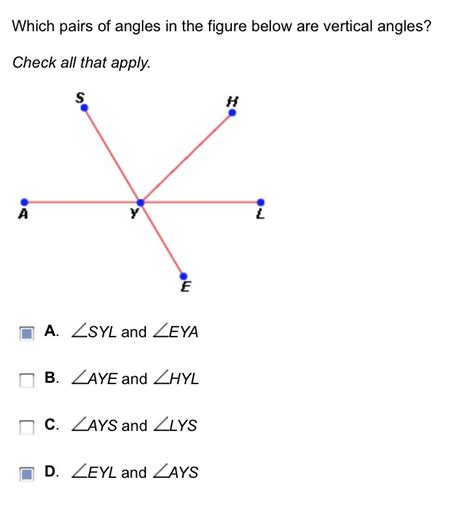 In The Diagram Which Angles Are Vertical Angles Check All That Apply - General Wiring Diagram