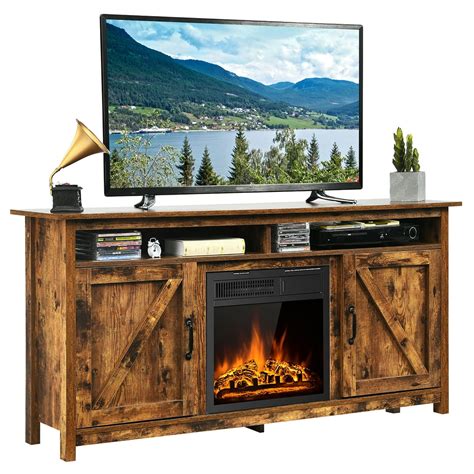 Costway 60'' Industrial Fireplace TV Stand W/18'' 750W/1500W Electric Fireplace - Walmart.com ...