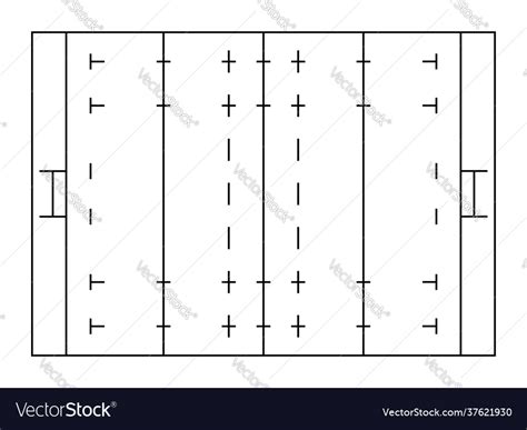 Rugby sports field markings lines outline Vector Image