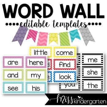 Editable Word Wall Templates - Miss Kindergarten