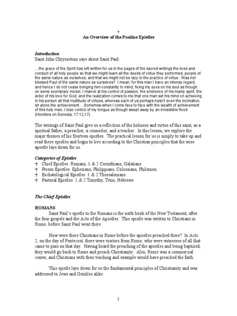 Overview of The Pauline Epistles | PDF | First Epistle To The Corinthians | Epistle To The Galatians