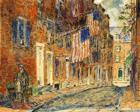 Acorn Street, Boston, 1919 - Childe Hassam - WikiArt.org