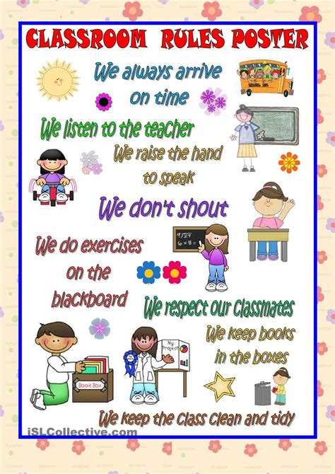 CLASSROOM RULES POSTER | Classroom rules poster, Classroom rules poster elementary, Classroom rules