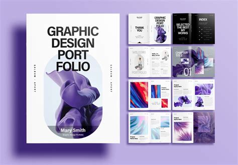 Free InDesign Minimal Graphic Design Portfolio Layout Template