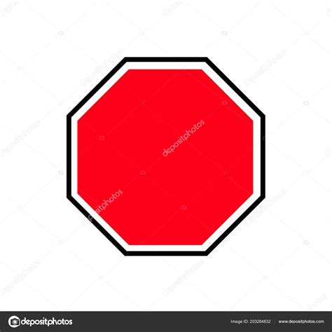 Octagon Traffic Sign Template Stock Vector Image by ©doklevise #203284832