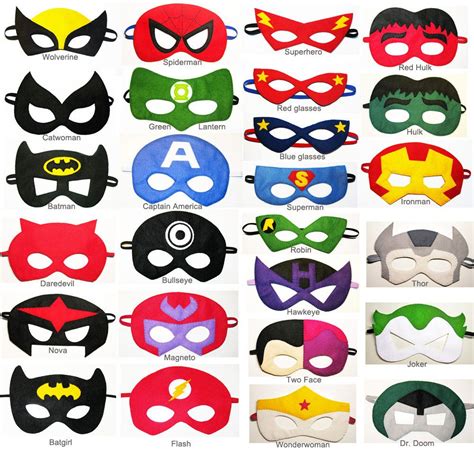 5 felt Superhero Masks party pack Wholesale YOU by FeltFamily, $65.00 | Regalos de cumpleaños ...