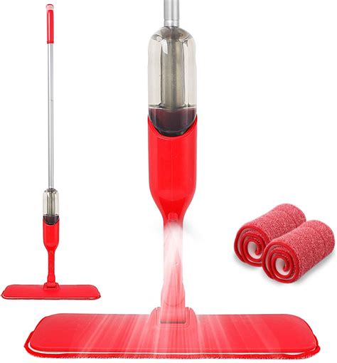 Eyliden Microfiber Spray Mop for Wood Floor Cleaning with 2 Washable Mop Pads 360 Degree, 400ML ...