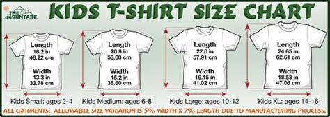 Youth Jersey Size Chart - Greenbushfarm.com