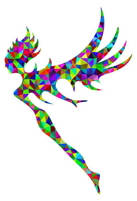 Download #00FF00 Prismatic Low Poly Fairy SVG | FreePNGImg