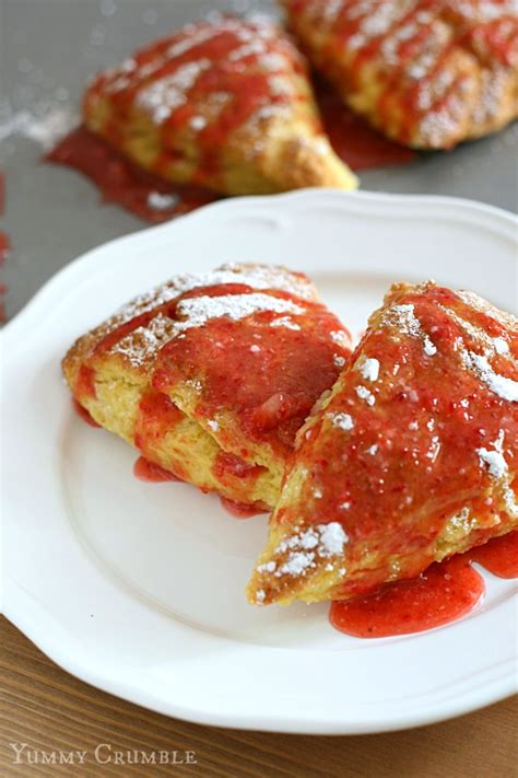 Lemon Scones with Strawberry Glaze