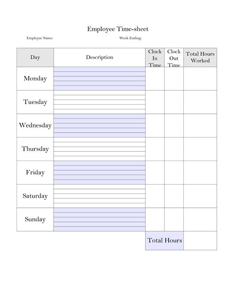 5 Best Images of Printable Employee Time Card Template - Free Printable Timesheet Templates ...