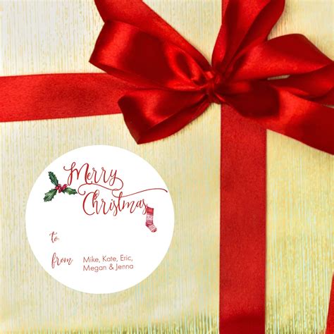 Personalized Gift Labels, Christmas Stickers, Custom Holiday Stickers, Holly Christmas Labels ...