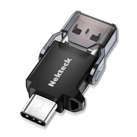 Nekteck USB Type C OTG Micro SD Card Reader with Additional Standard USB Port Connector (SD Card ...