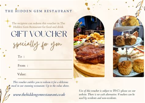 Gift Voucher Restaurant - Eden Grange Restaurant The Hidden Gem