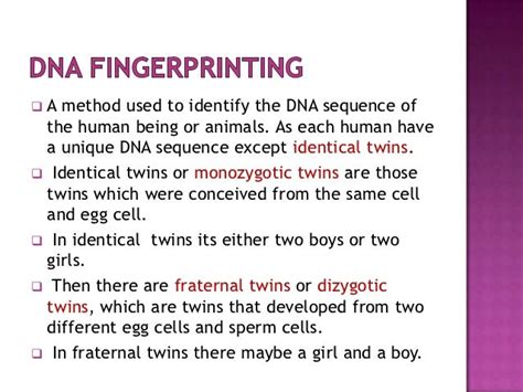 Dna fingerprinting