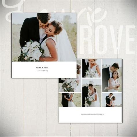 Hochzeitsalbum Vorlage: Black Tie 10x10 Hochzeitsbuch Vorlage, Photoshop Album Vorlage, Canva ...