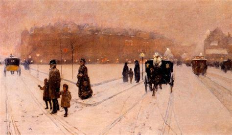 A City Fairyland Winter 1886 Copley Square Boston Snow Painting By Childe Hassam Art – Poster ...