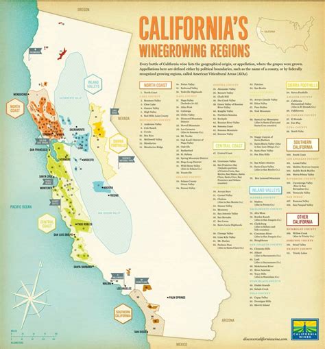 California's Wine Growing Regions | Infographics | Italian Wine - Map Of California Wine ...