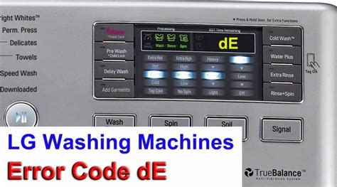 LG washer error code dE