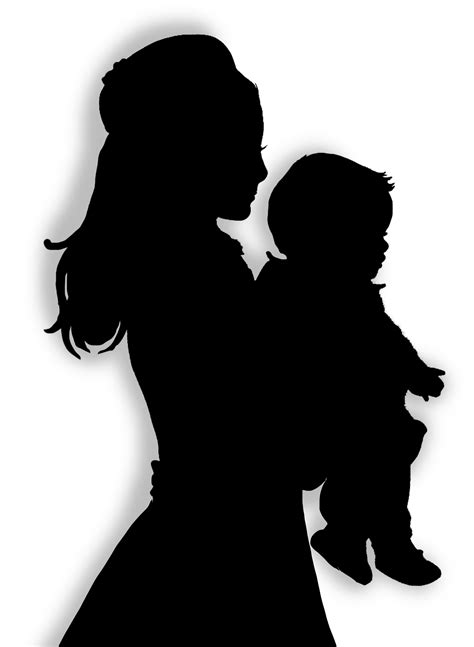 Mom And Baby Silhouette - ClipArt Best