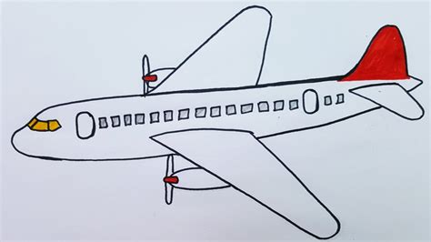 Aeroplane drawing quickly| How to draw aeroplane step by step| Simple Airplane sketch - YouTube