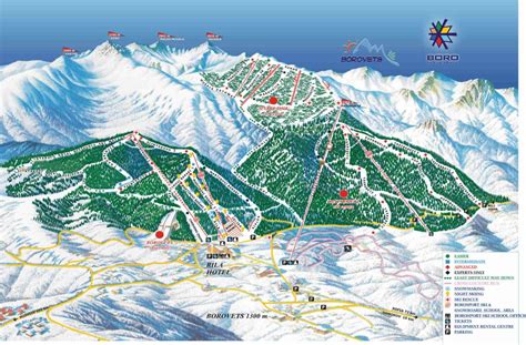 Borovets piste map and ski area — BulgariaSki